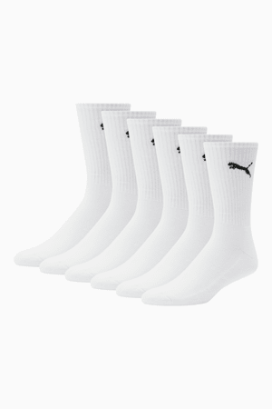 Half-Terry Crew-Length Socks [6 Pack], WHITE / BLACK, extralarge